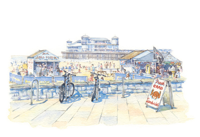 Bikes up! On the Promenade