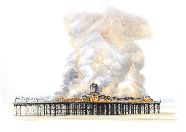 Grand Pier Burning
