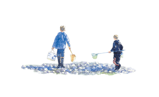 Boys below Knightstone Causeway